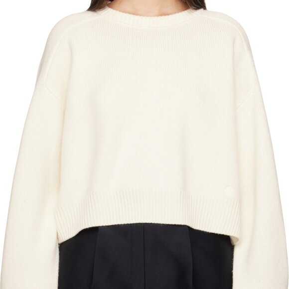 Loulou Studio "Bruzzi" Cream Cashmere & Wool Sweater - Size Medium - Picture 11 of 16